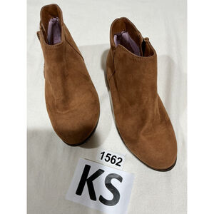 Girls Cat & Jack Brown Faux Suede Side Zip Bootie Size 1